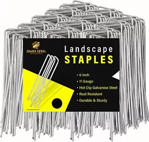 Landscape Staples 4/6/8/10/12 Inches 11 Gauge Galvanize Garden Stakes Fabric SOD - Picture 1 of 36