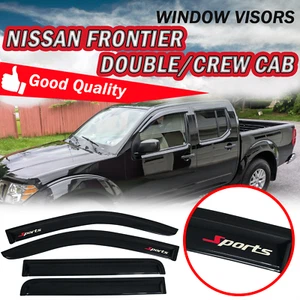 For 05-20 Nissan Frontier Crew Double Cab Window Visor Guard Shade 4PC w/ SPORTS - Picture 1 of 5