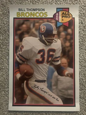 1979 style BILL  THOMPSON Autographed Signed Poster 16x24in photo Denver Broncos - Image 1 of 2