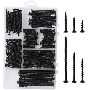 166 Pcs High Hardness Drywall Screws Assortment Kit: 6 Sizes Black - Picture 1 of 7