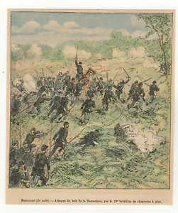guerre 1870-1871 Français Allemands gravure XIXe 19e bataillon de chasseur/B1FAa - Foto 1 di 1