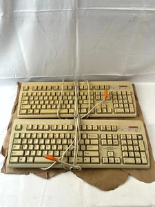 Lot of 2 Vintage Compaq RT235BTW Keyboard White PS/2 QWERTY | UNTESTED - Picture 1 of 7