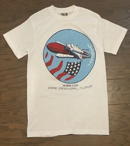 Vintage KIDS Space Shuttle Cape Canaveral Single Stitch T Shirt  - Size Medium - Picture 1 of 11