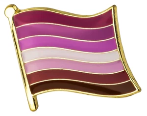 LESBIAN Flag Metal Lapel Pin Badge LGBTQ+ Trans Diversity Pride Equality - Picture 1 of 1