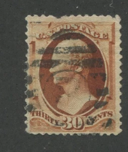 1888 US Stamp #217 30c Used F/VF Grid Cancel Miss Perfs Catalogue Value $90 - Picture 1 of 1