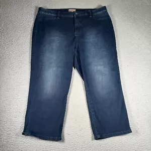 Pantalone Chicos donna 2,5 Capri blu lavaggio scuro denim casual tasche donna 37x21 - Foto 1 di 8