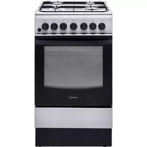 Indesit IS5G4PHX Free Standing Dual Fuel Cooker with Gas Hob 50cm Silver A - Picture 1 of 10