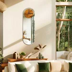 WISFOR Reloj de Pared Oblongo con Espejo Plateado Reloj Decorativo Moderno Números Romanos - Imagen 1 de 11