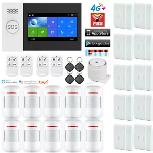 T19 WIFI 4G GSM TUYA APP Wireless Wired Home Security Burglar Alarm System+RFID - Picture 1 of 17