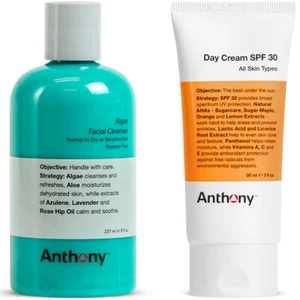 Anthony Day Cream SPF 30, 3 Fl Oz, and Anthony Algae Facial Cleanser, 8 Fl Oz. - Picture 1 of 9