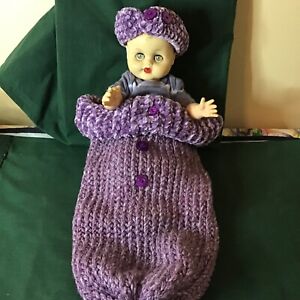 Hand Loomed Baby Cocoon Soft Lavender   February Birth Stone Colors