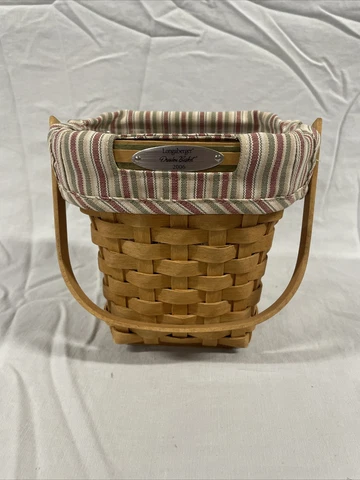 Longaberger 2006 Dresden Basket W/ Liner and Protector. Swinging Handle Cover