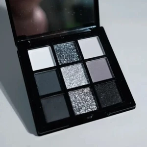 9 Colors Eyeshadow Palette Goth Dark Black Grey Silvery Color Shimmer Matte - Picture 1 of 5
