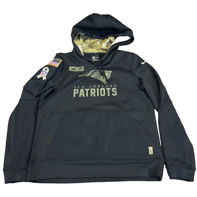 Moletom com capuz Nike On Field Salute to Service New England Patriots masculino M preto NFL - Imagem 1 de 4