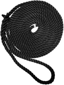 New England Ropes C6054-16-00035 Black 1/2"x35' Premium Dock Line w/ Eye Splice - Bild 1 von 1