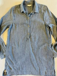J. Jill Chambray Denim Damen Hemdblusenkleid Größe Small blau mit Taschen - Bild 1 von 8