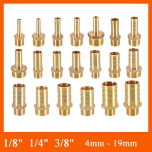 1/8" BSP Male Taper Brass Barb Hose Tail Connector Fitting for Air, Water & Fuel - Picture 1 of 44