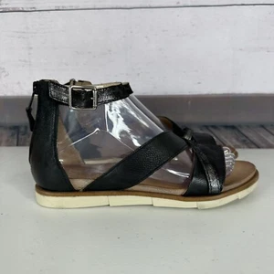 Miz Mooz Sandal Womens 8 Black Leather Adjustable Strap Katherine Casual EU 38 - Picture 1 of 12