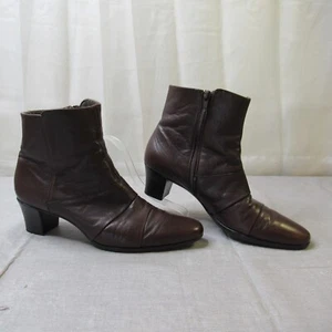 Munro Damenstiefel Größe 7,5 braun Knöchel mandelförmige Zehenpartie Reißverschluss Blockabsatz Reißverschluss Mafia - Bild 1 von 14