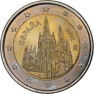 [#1163074] Hiszpania, 2 Euro, burgos cathedral, 2012, Madrid, MS(63), Bimetalicz - Zdjęcie 1 z 2