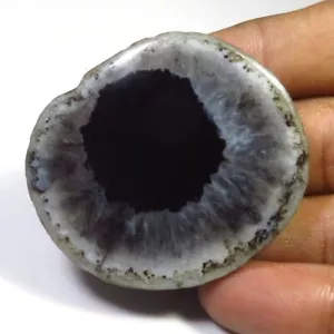 Black Slice Gemstone 47x41 mm Natural Geode Agate Slice Cabs 120 Cts DIY BS-1104 - Picture 1 of 5