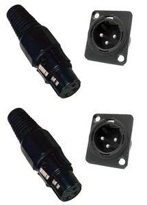 (2 EACH) PROCRAFT PC-TX003 3-PIN XLRF CBL Mount & PXLRMP-B 3-PIN XLRM D Type - Picture 1 of 1