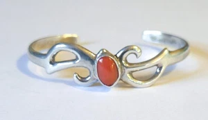 Vintage Indianer Designer signiert Koralle Armreif Armband Sterlingsilber  - Bild 1 von 6