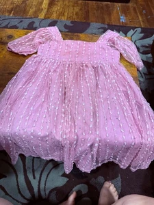 Pleated Pink Girls Princess Dress with Puffy Sleeves Size 10 - Picture 1 of 3