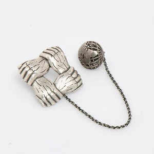 Broche Tateossian One World Unity Helping Hands enchapado oxidado PI0513 - Imagen 1 de 2