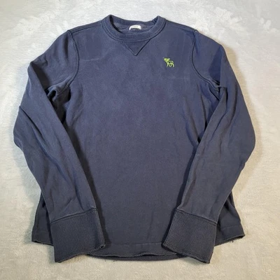 Camisa Abercrombie & Fitch Para Hombre Azul Mediana Manga Larga Cuello Redondo Logo Alce Foto 1 de 4