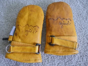 Give’r Classic Leder Fäustlinge Gr. 1 Small gelb Rindsleder Fleece gefüttert - Bild 1 von 4