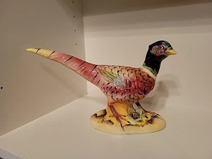 Vintage MCM Ring Hals Fasan Vogel Übertopf handbemalt Porzellan Japan LESEN  - Bild 1 von 22