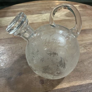 Cambridge Rose Point kugelförmiger kippbarer Dekanter mit Stopfen Ölflasche 7,5" hoch - Bild 1 von 12