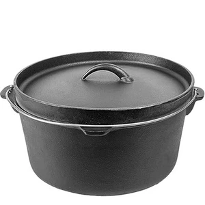 20QT Cast Iron Dutch Oven with Lip Lid & Bail Handle – Extra Large Pre-Season... - Picture 1 of 6
