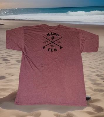 HANG TEN A California Classic Logo Shirt Large Retro Blue Surfer 70’s Vintage - Image 1 of 4