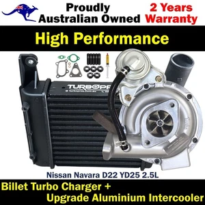 Upgrade Billet Turbo Charger+63mm Intercooler For Nissan Navara D22 YD25 2.5L - Picture 1 of 11