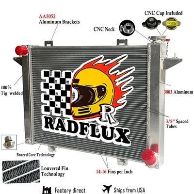 Radiador de 2 filas para Dodge D250 D350 W250 W350 1989-1993 5,2 L 5,9 L aluminio completo Foto 1 de 4