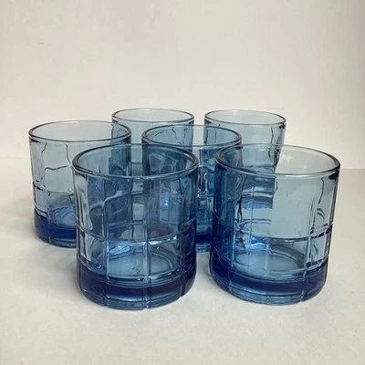 Anchor Hocking Tartan Lowball Old Fashioned Rocks Glasses Light Blue Set Of 6 - Image 1 of 4