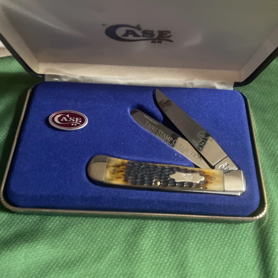 1997 CASE XX 6254 GREEN ROG JIG BONE TANG STAMP SERIES 25cent KNIFE - Image 1 of 4