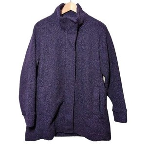 Lands End Boucle Fleece Coat Womens XL Petite 18P Jacket Cozy Transition NWOT - Picture 1 of 13