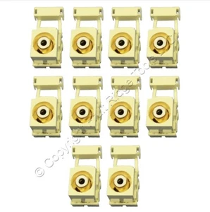 10 Leviton Quickport Almond RCA stereo audio jack oro striscia bianca canna 40735 - Foto 1 di 7