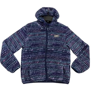 Eddie Bauer Kids Sherpa Fleece Hoodie Jacket L 14/16 Purple Full Zip - Picture 1 of 18