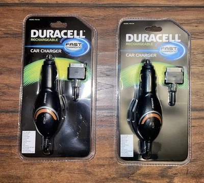 Duracell Rechargeable 4 4s 3GS 3G iPad 2 Touch iPod Car Charger Set of 2 FD4104 - Image 1 of 2
