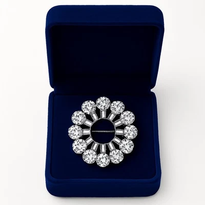 Broche de circonita cúbica transparente de acero inoxidable para mujer nuevo joyería de moda Foto 1 de 4