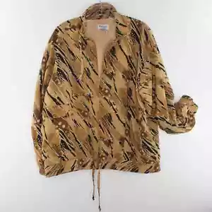 VINTAGE OLEG CASSINI Abstract Pattern Windbreaker Track Jacket Size XL - Bild 1 von 6