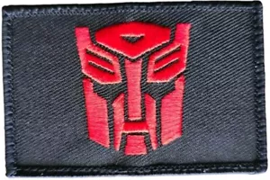TRANSFORMER OPTIMUS PRIME MOVIE AUTOBOT BLACK RED UNIFORM HOOK MORALE PATCH - Picture 1 of 2
