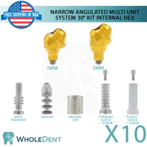 10x Estrecho Pilar Angulado Sistema de Unidad Múltiple 30 ° Kit Implante Dental Int Hex - Imagen 1 de 8