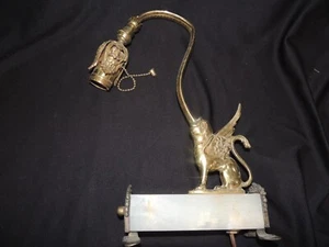 RARE Pair of French Art Nouveau Bronze with Marble stand Desk/Table Lamp - Picture 1 of 21