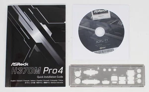 ASRock H370M Pro4 - SET Handbuch ATX IO Shield Slotblende Treiber CD (#20468) - Bild 1 von 1
