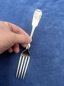 SWIFT HOUSE Antique c.1800's Silverplate Fiddle Fork HOLMES BOOTH & HAYDENS A1 - Picture 1 of 7